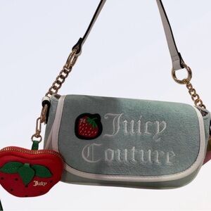 Juicy Couture Mint Green Shoulder Bag with Strawberry Charm